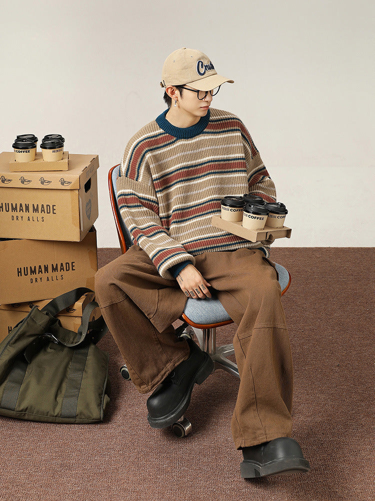 Marled Wool Stripe Sweater